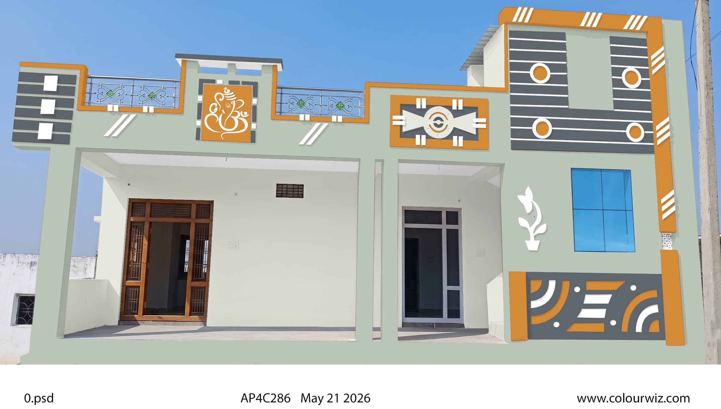 Neutral Townhouse Exterior paint colour combination — Spirit Wind